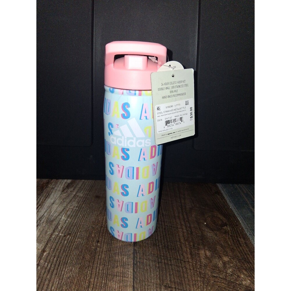 NEW! Adidas Flip Top Stainless Steel Tumbler, 600 ml